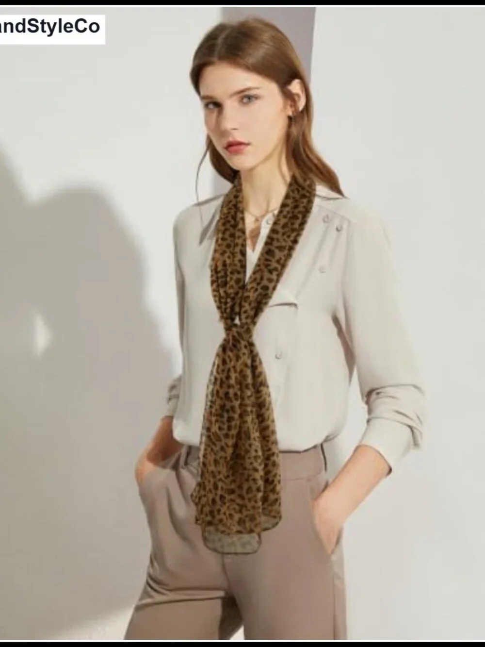 Chiffon Sheer Scarf Leopard Print Lightweight Women's Fashion Shawl